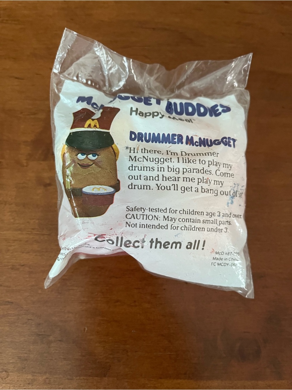 Vintage 1988 McDonalds McNugget Buddies Drummer McNugget Happy Meal Toy
